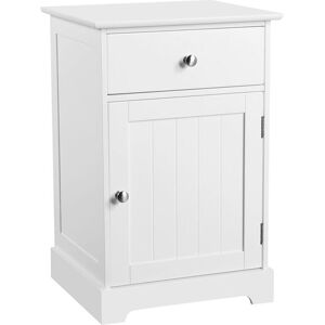 Bedside Table, Bedside Cabinet Nightstand, End Table for Bedroom/Living Room, White - Yaheetech