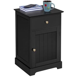 Yaheetech Bedside Table, Bedside Cabinet Nightstand, End Table for Bedroom/Living Room, Black