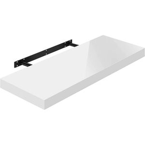 High Gloss Floating Shelf Shelves Display Unit Wall Mounted bookcases 1 x White 80 cm - Woltu