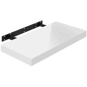 High Gloss Floating Shelf Shelves Display Unit Wall Mounted bookcases 1 x White 100 cm - Woltu