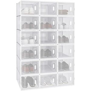 Woltu - Shoe Storage Boxes Organiser Container Plastic with Clear Front Lid 35x75x112cm