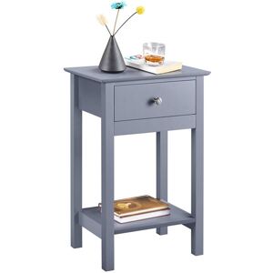 Wood Side Table End Table for Bedroom/Living Room, Gray - Yaheetech