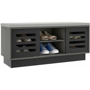 Costway - Wooden Shoe Bench Shoe Storage Cabinet Organizer Stool w/ 3 Adjustable Shelves