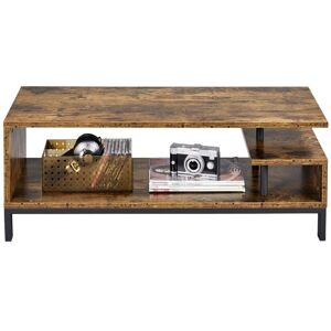 Wooden tv Stand,TV Table for Living Room, Rustic Brown - Yaheetech