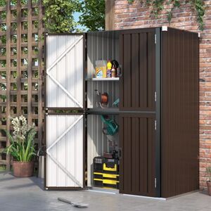 Yodolla - Outdoor Cabinet Outdoor Storage Cabinet Waterproof with Shelves, Lockable Large Vertical Storage Shed Tall Weatherproof Outdoor Cabinets