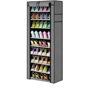 10 Tier Shoe Rack Storage Cabinet Dustproof Shoe Organiser Stand Holds 27 Pairs (Gray) 10 Tier Shoe Rack Storage Cabinet Dustproof Shoe Organiser Stand Holds 27 Pairs (Gray)