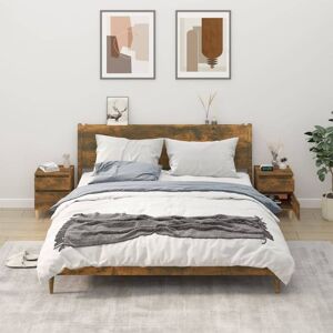 vidaXL Smoked Oak Bedside Cabinet - Bedside Cabinet vidaXL Smoked Oak Bedside Cabinet - Bedside Cabinet