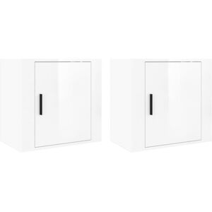 Vidaxl - Wall-mounted Bedside Cabinets 2 pcs High Gloss White 50x30x47cm Vidaxl - Wall-mounted Bedside Cabinets 2 pcs High Gloss White 50x30x47cm