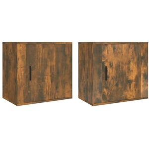 Wall-mounted Bedside Cabinets 2 pcs Smoked Oak 50x30x47 cm vidaXL Wall-mounted Bedside Cabinets 2 pcs Smoked Oak 50x30x47 cm vidaXL