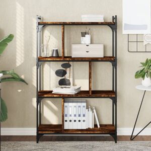 Jinlefu - Bookcase 4-Tier Smoked Oak 76x32x123 cm Engineered Wood vidaXL Jinlefu - Bookcase 4-Tier Smoked Oak 76x32x123 cm Engineered Wood vidaXL