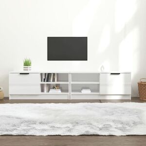 Jinlefu - tv Cabinets 2 pcs High Gloss White 80x35x36.5cm Engineered Wood vidaXL Jinlefu - tv Cabinets 2 pcs High Gloss White 80x35x36.5cm Engineered Wood vidaXL