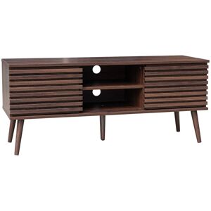 SWEEEK 120 cm scandinavian TV unit grooved wooden effect 2 doors , Madere, Walnut, 120x39x51.5 cm SWEEEK 120 cm scandinavian TV unit grooved wooden effect 2 doors , Madere, Walnut, 120x39x51.5 cm