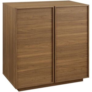 2-door walnut wood-effect sideboard with 4 compartments L 80 x P 43 x H 85cm - Kuba sweeek 2-door walnut wood-effect sideboard with 4 compartments L 80 x P 43 x H 85cm - Kuba sweeek