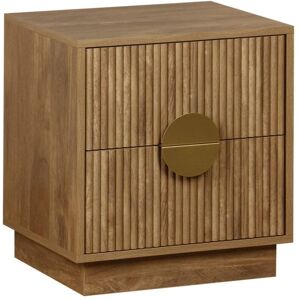 SWEEEK 2-drawer bedside table in grooved mango wooden effect, Celian, Mango effect, 42x38x50 cm SWEEEK 2-drawer bedside table in grooved mango wooden effect, Celian, Mango effect, 42x38x50 cm
