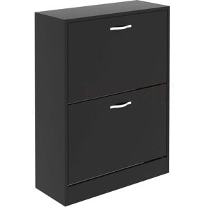 2 Drawer Shoe Cabinet Hallway Storage Cupboard Stand, Black 2 Drawer Shoe Cabinet Hallway Storage Cupboard Stand, Black