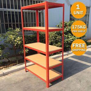 BRIEFNESS 5 Tier Boltless Garage Shelving Unit Heavy Duty Industrial Storage Shelves Metal Racking Unit for Shed Warehouse Workshop Office 175KG Per BRIEFNESS 5 Tier Boltless Garage Shelving Unit Heavy Duty Industrial Storage Shelves Metal Racking Unit for Shed Warehouse Workshop Office 175KG Per