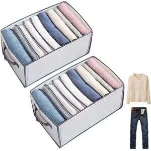 YMYNY 2-Piece Closet Organizer Drawer Clothes Storage Box Organization System, Foldable Reinforced Stackable Closet Organizer Box for Pants, Jeans, YMYNY 2-Piece Closet Organizer Drawer Clothes Storage Box Organization System, Foldable Reinforced Stackable Closet Organizer Box for Pants, Jeans,