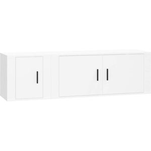 2 Piece tv Cabinet Set White Engineered Wood Vidaxl 2 Piece tv Cabinet Set White Engineered Wood Vidaxl