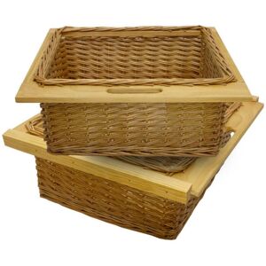 Monster Shop - 2 x Pull out Wicker Basket Drawer 600mm Kitchen Storage Solution Monster Shop - 2 x Pull out Wicker Basket Drawer 600mm Kitchen Storage Solution