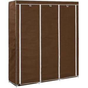 Vidaxl - Wardrobe with Compartments and Rods Brown 150x45x175 cm Fabric Vidaxl - Wardrobe with Compartments and Rods Brown 150x45x175 cm Fabric
