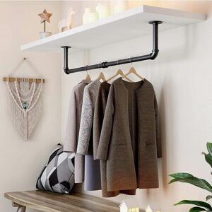 Unho - 2x 92cm Long Industrial Pipe Clothes Bar Rack Garment Hanging Rail Unho - 2x 92cm Long Industrial Pipe Clothes Bar Rack Garment Hanging Rail