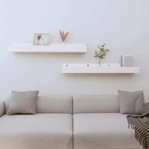 Vidaxl - Wall Shelf 2 pcs White Pine Wood 80x12x9 cm Vidaxl - Wall Shelf 2 pcs White Pine Wood 80x12x9 cm