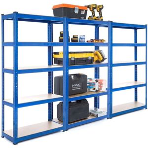 TOTAL RACKING SOLUTIONS LTD 3 Bay MEGA DEAL 3x Garage Shelving Units / Racking 5 Levels 1500mm H x 750mm W x 300mm D - 175KG's UDL Per Shelf TOTAL RACKING SOLUTIONS LTD 3 Bay MEGA DEAL 3x Garage Shelving Units / Racking 5 Levels 1500mm H x 750mm W x 300mm D - 175KG's UDL Per Shelf