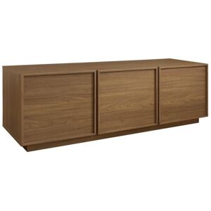 3-door walnut wood-effect TV unit L 140 x P 43 x H 45cm - Kuba sweeek 3-door walnut wood-effect TV unit L 140 x P 43 x H 45cm - Kuba sweeek