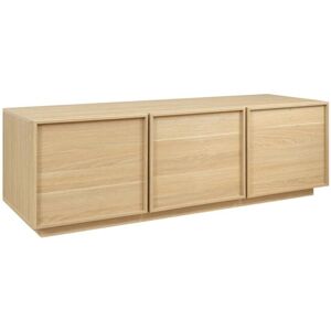 3-door natural wood-effect TV unit L 140 x P 43 x H 45cm - Kuba sweeek 3-door natural wood-effect TV unit L 140 x P 43 x H 45cm - Kuba sweeek