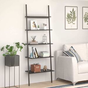 5-Tier Leaning Shelf Black 64x34x185.5 cm Vidaxl 5-Tier Leaning Shelf Black 64x34x185.5 cm Vidaxl