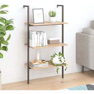 3-Tier Leaning Shelf Light Brown and Black 64x35x120.5 cm Vidaxl 3-Tier Leaning Shelf Light Brown and Black 64x35x120.5 cm Vidaxl