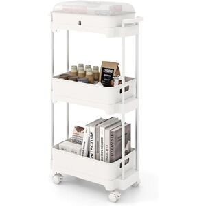 COSTWAY 3-tier Rolling Utility Cart Multi-functional Storage Trolley w/ Removable Cover & Shelves COSTWAY 3-tier Rolling Utility Cart Multi-functional Storage Trolley w/ Removable Cover & Shelves