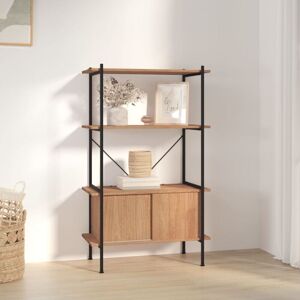 4-Tier Shelving Unit with Cabinet 80x40x130 cm Steel and Engineered Wood Vidaxl 4-Tier Shelving Unit with Cabinet 80x40x130 cm Steel and Engineered Wood Vidaxl
