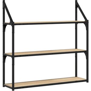 3-Tier Wall Shelf Sonoma Oak 80x21x78.5 cm Engineered Wood vidaXL 3-Tier Wall Shelf Sonoma Oak 80x21x78.5 cm Engineered Wood vidaXL