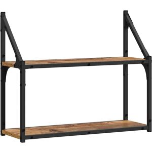 Wall Shelf with Shelf Old wood 60 x 21 x 51 cm Engineered Wood vidaXL Wall Shelf with Shelf Old wood 60 x 21 x 51 cm Engineered Wood vidaXL