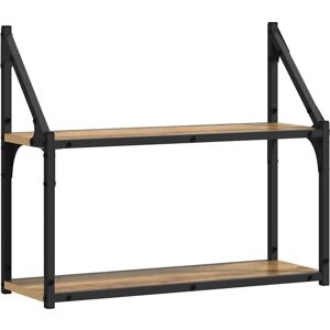 Wall Shelf Artisan oak 60 x 21 x 51 cm Engineered Wood vidaXL Wall Shelf Artisan oak 60 x 21 x 51 cm Engineered Wood vidaXL