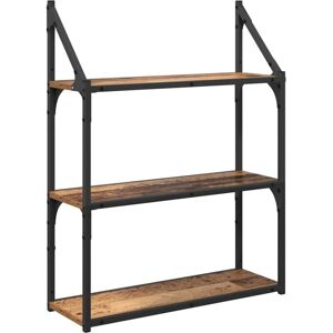Wall Shelf Old Wood 60 x 21 x 78.5 cm Engineered Wood vidaXL Wall Shelf Old Wood 60 x 21 x 78.5 cm Engineered Wood vidaXL