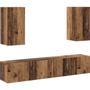 Vidaxl - 4 Piece tv Cabinet Set Wall-mounted Old Wood Engineered Wood Vidaxl - 4 Piece tv Cabinet Set Wall-mounted Old Wood Engineered Wood