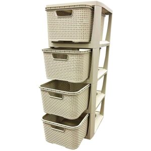 STORM TRADING GROUP 2 x 3 Grey Stylish Rattan Effect Storage Tower Commode Baskets STORM TRADING GROUP 2 x 3 Grey Stylish Rattan Effect Storage Tower Commode Baskets