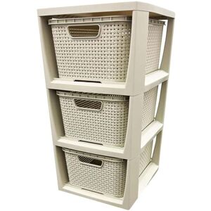STORM TRADING GROUP 2 x 3 Cream Stylish Rattan Effect Storage Tower Commode Baskets STORM TRADING GROUP 2 x 3 Cream Stylish Rattan Effect Storage Tower Commode Baskets