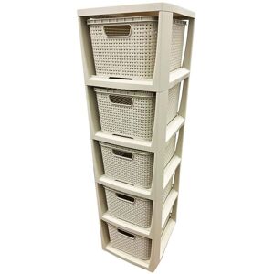 STORM TRADING GROUP 2 x 4 Cream Stylish Rattan Effect Storage Tower Commode Baskets STORM TRADING GROUP 2 x 4 Cream Stylish Rattan Effect Storage Tower Commode Baskets