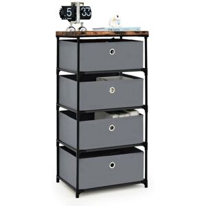 COSTWAY 4-tier Fabric Dresser Home Organizer Unit Large Capacity Storage Drawer COSTWAY 4-tier Fabric Dresser Home Organizer Unit Large Capacity Storage Drawer