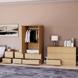 Home Discount - 4 Piece Denver Bedroom Set, 2 Drawer Large Bedside Chest x2, 6 Drawer Chest, 2 Door 2 Drawer Wardrobe, Pine Home Discount - 4 Piece Denver Bedroom Set, 2 Drawer Large Bedside Chest x2, 6 Drawer Chest, 2 Door 2 Drawer Wardrobe, Pine