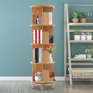 CNCEST 4 tiers Pine Wood Rotating Bookshelf, 360 Display Floor Standing Bookcase Storage Rack for Kids&Adults, Multi-Functional Bookshelf Organizer Used for CNCEST 4 tiers Pine Wood Rotating Bookshelf, 360 Display Floor Standing Bookcase Storage Rack for Kids&Adults, Multi-Functional Bookshelf Organizer Used for