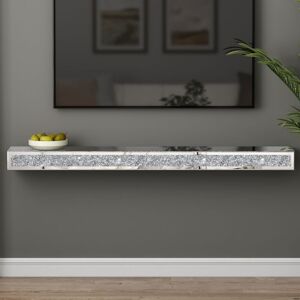 SHYFOY 48in Modern Glam Mirrored Crystal Wall Shelf - Decorative Floating Shelf for Living Room, Bedroom, tv Console & Home Decor SHYFOY 48in Modern Glam Mirrored Crystal Wall Shelf - Decorative Floating Shelf for Living Room, Bedroom, tv Console & Home Decor
