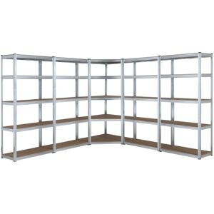 TOTAL RACKING SOLUTIONS LTD 5 Bay MEGA DEAL Corner Galvanised Steel Shelving 1500mm H x 700mm W x 300mm D - 150KG's UDL Per Shelf TOTAL RACKING SOLUTIONS LTD 5 Bay MEGA DEAL Corner Galvanised Steel Shelving 1500mm H x 700mm W x 300mm D - 150KG's UDL Per Shelf