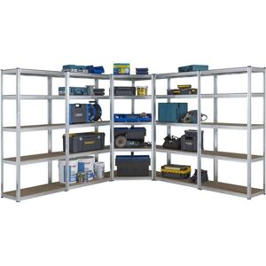 TOTAL RACKING SOLUTIONS LTD 5 Bay MEGA DEAL Corner Galvanised Steel Shelving 1800mm H x 900mm W x 400mm D - 175KG's UDL Per Shelf TOTAL RACKING SOLUTIONS LTD 5 Bay MEGA DEAL Corner Galvanised Steel Shelving 1800mm H x 900mm W x 400mm D - 175KG's UDL Per Shelf