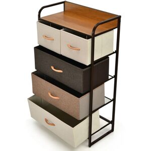 5-Drawer Dresser Storage 4-Tier Organizer Tower Bedside Display Stand Foldable - Costway 5-Drawer Dresser Storage 4-Tier Organizer Tower Bedside Display Stand Foldable - Costway