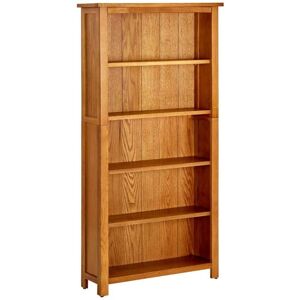 Bonnevie - 5-Tier Bookcase,Book Cabinet,Bookshelf 70x22x140 cm Solid Oak Wood VSVS54254 Bonnevie - 5-Tier Bookcase,Book Cabinet,Bookshelf 70x22x140 cm Solid Oak Wood VSVS54254