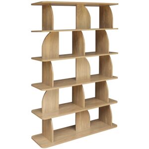 SWEEEK 5-tier bookshelf, curved style dividers, exotic decor, Alva, Mango effect, 120x40x185 cm SWEEEK 5-tier bookshelf, curved style dividers, exotic decor, Alva, Mango effect, 120x40x185 cm